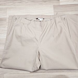 J. Jill Womens Tank Khaki Cropped Chino Pants Zipper Pockets Pull On Size 18...